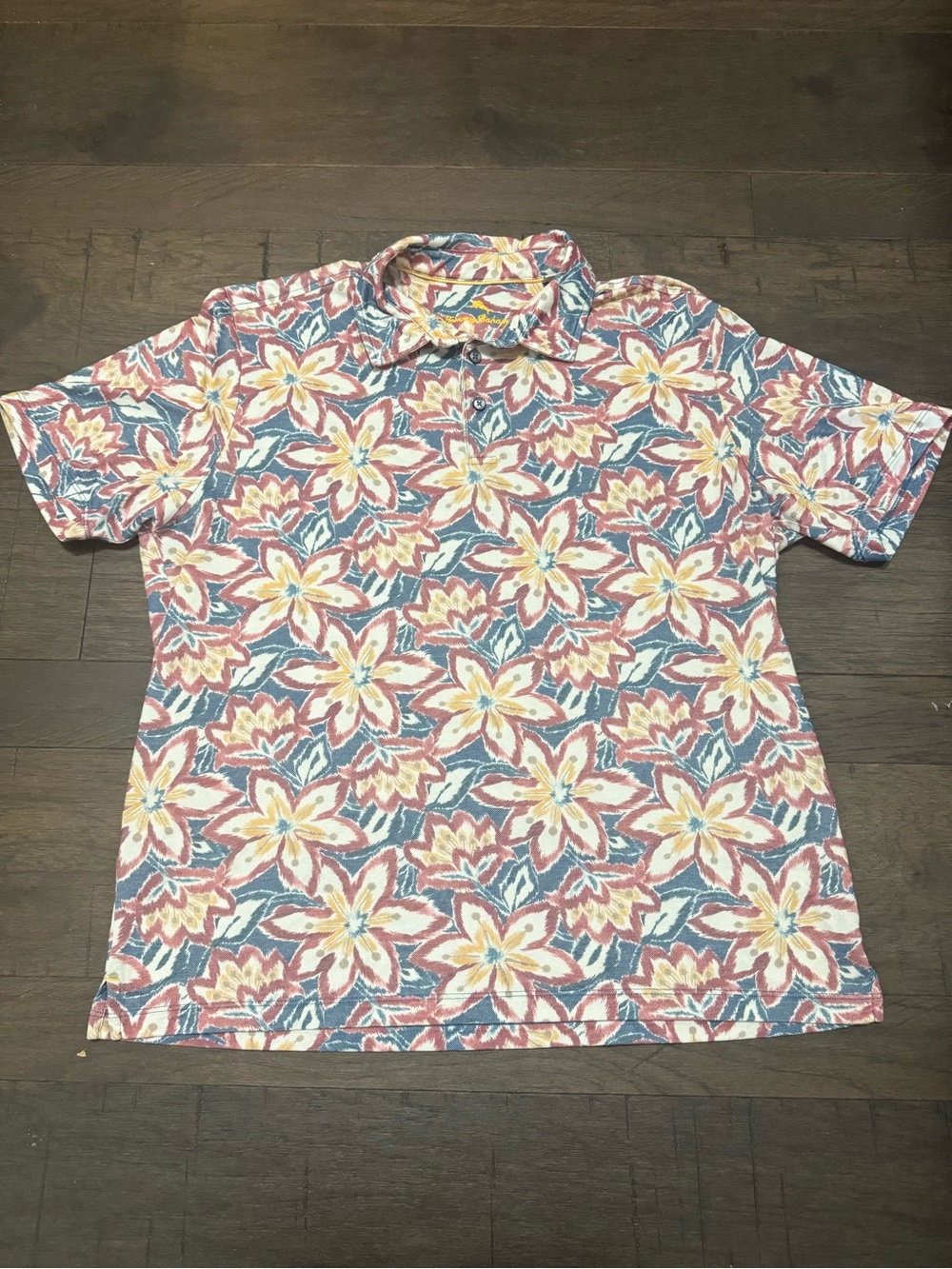 Tommy Bahama Floral Short-Sleeve Polo - Pink, Blue & Yellow